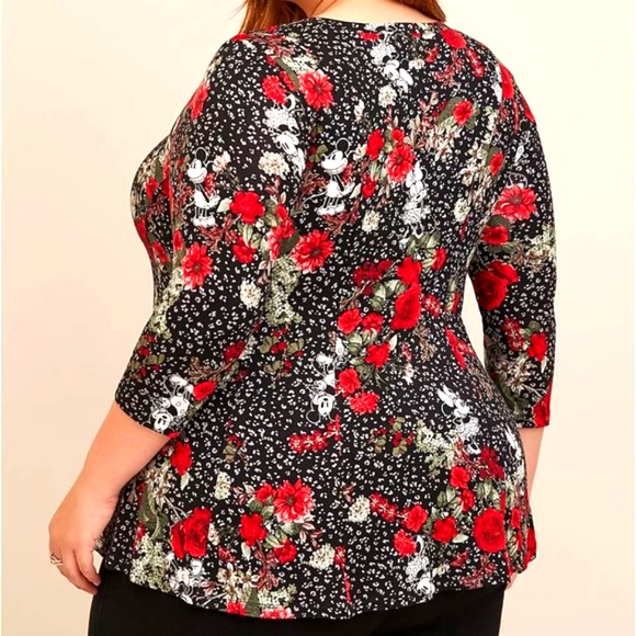 ❤️NWT VINTAGE TORRIID MICKEY MOUSE TOP FLORAL FIT & FLARE DISNEY PLUS SIZE - Picture 2 of 11
